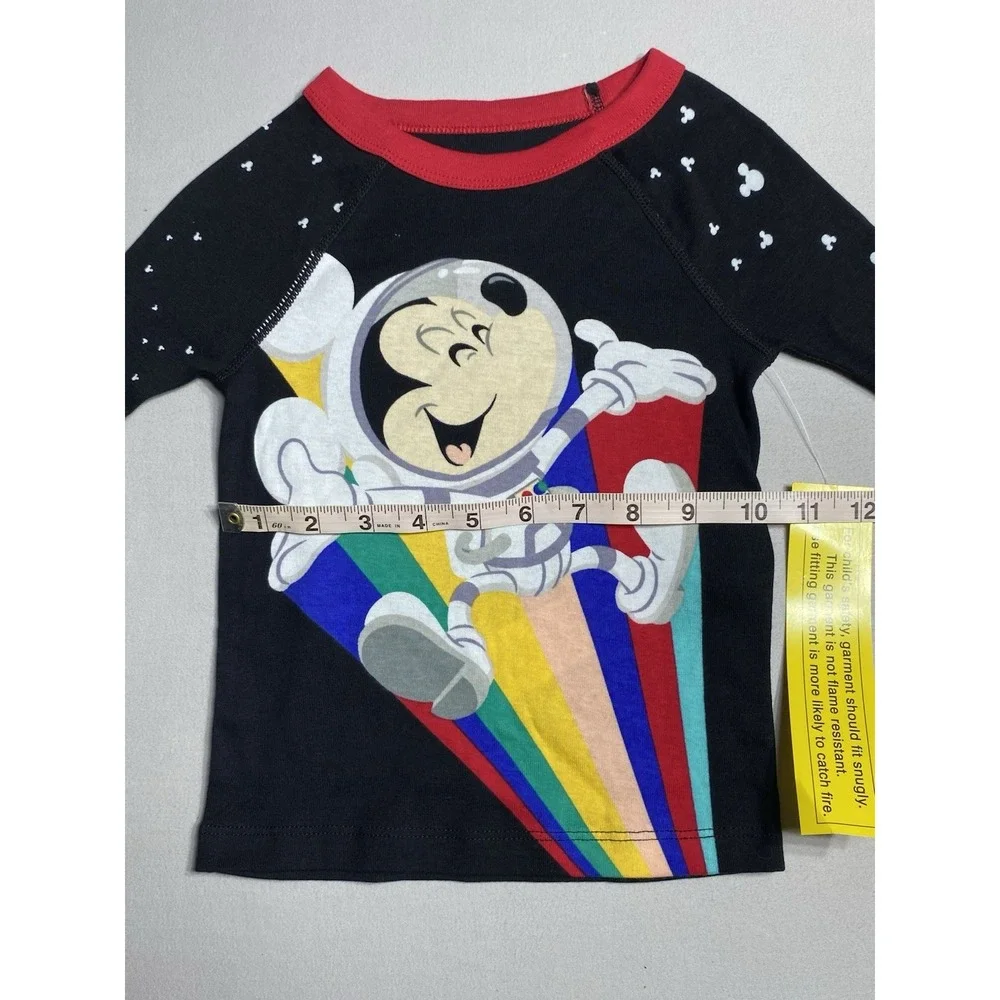 Disney Mickey Mouse Astronaut Pajama Set 3T Black Rainbow NWT w/ Socks